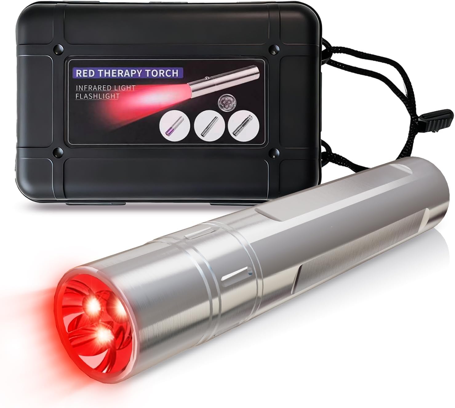 Red Light Therapy Torch 660Nm - 630+660+850nm ハンドヘルド赤色光療法装置 赤外線ランプトーチ 全身および顔のケアのための関節および筋肉の痛みを改善します