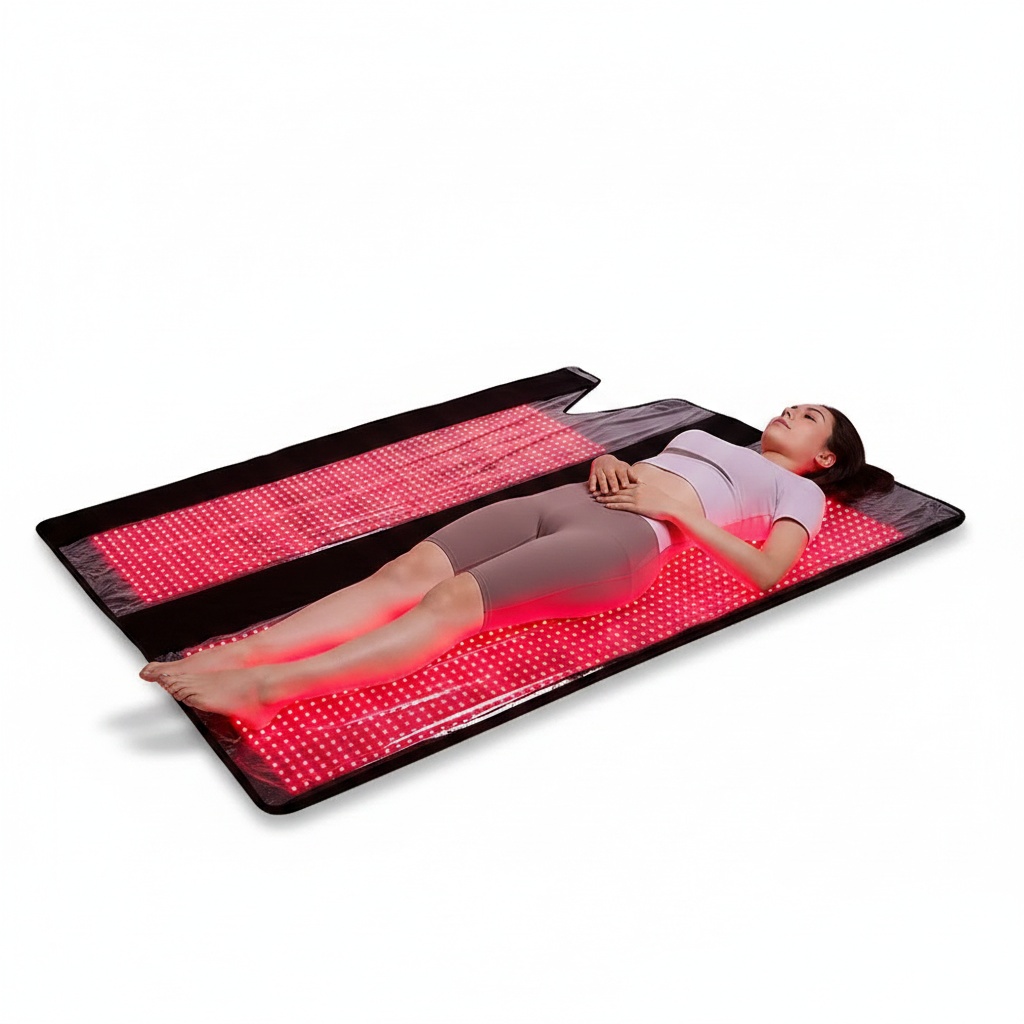 Led Light Therapy Bed Full Body - 赤色光療法ベッド、3-in-1全身療法ポッド、660nm 850nm LED家庭用疼痛緩和ライト、布製マット、1800 x 600 mm