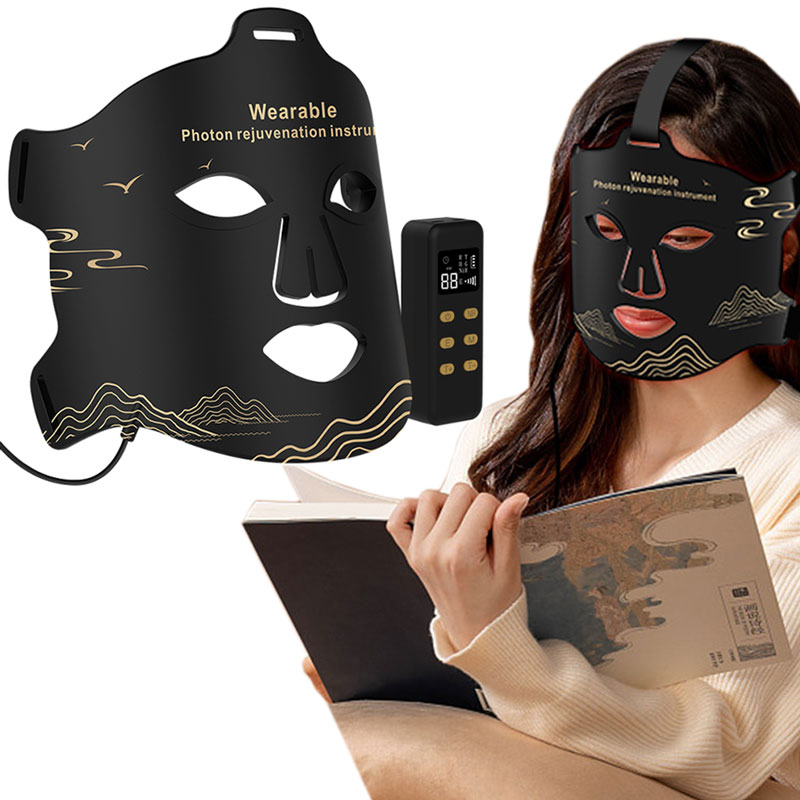 Red Light Therapy Mask Near Infrared - 4 色肌の若返りアンチエイジング赤色 Led 近赤外線光子光療法ポータブル家庭用ソフトシリコーンフェイシャルマスク