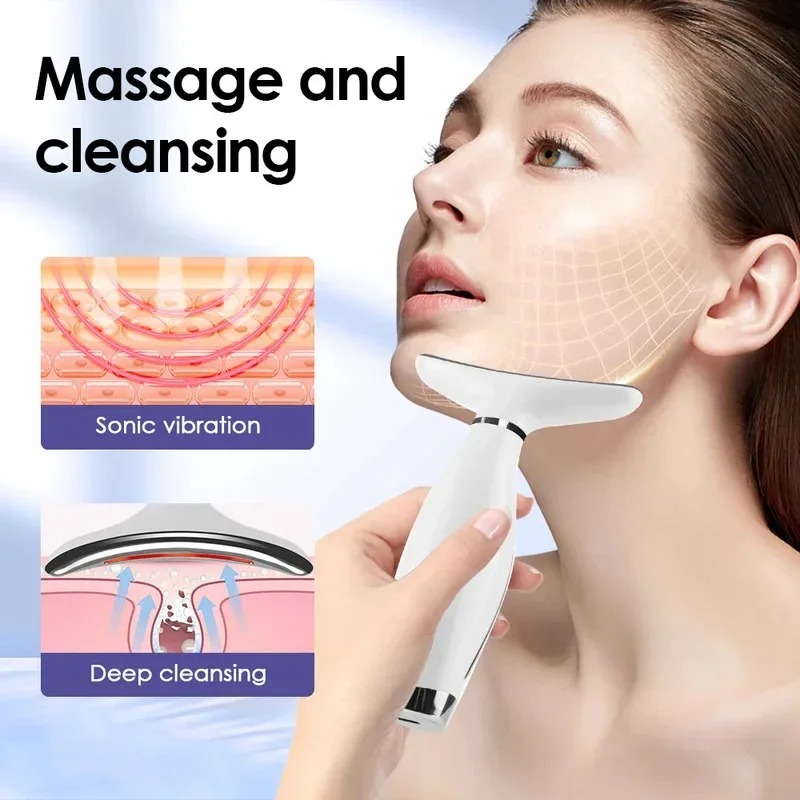 首と顔の引き締めマッサージ器。7色のLEDライトによる光療法 - Photon Light Therapy Device Skin のレビューと価格