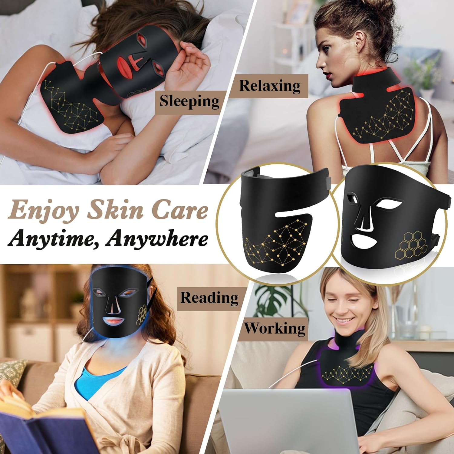 M100SIR 近赤外線搭載 2in1 LED シリコンマス - Red Light Therapy Mask Near Infrared のレビューと価格
