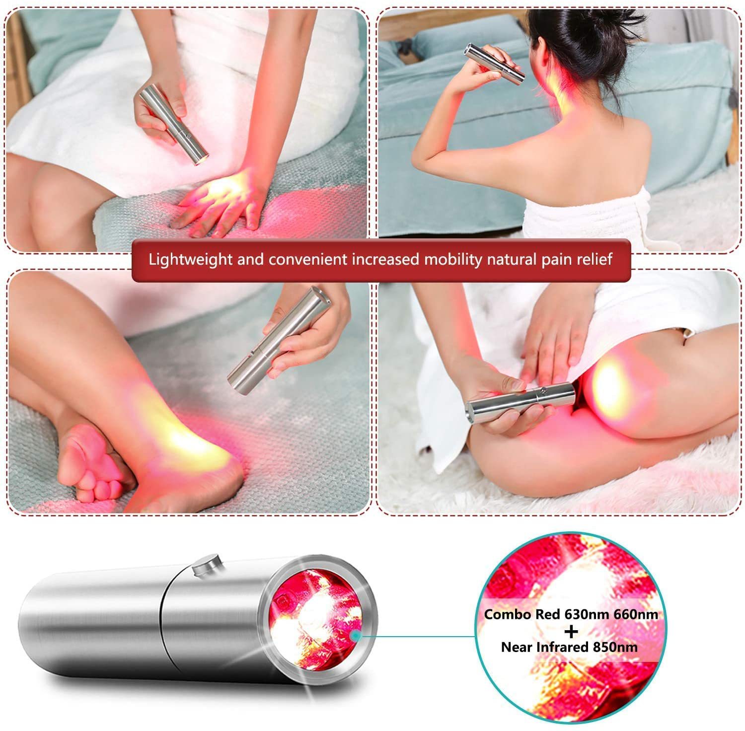 E2 ポータブル LED 懐中電灯 630NM 660NM  - Red Light Therapy Torch 660Nm のレビューと価格