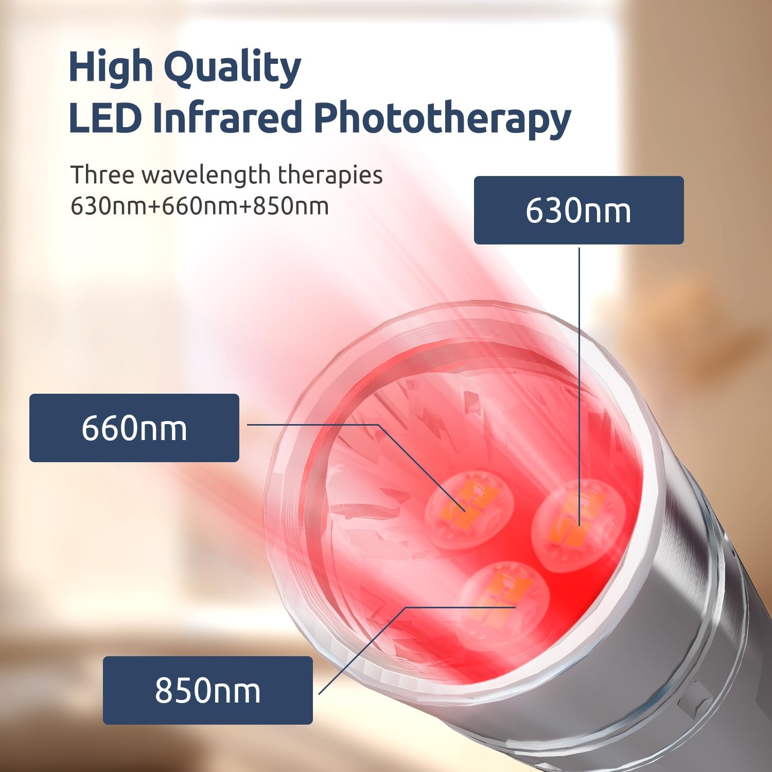 630+660+850nm ハンドヘルド赤色光療法装置 赤外 - Red Light Therapy Torch 660Nm のレビューと価格