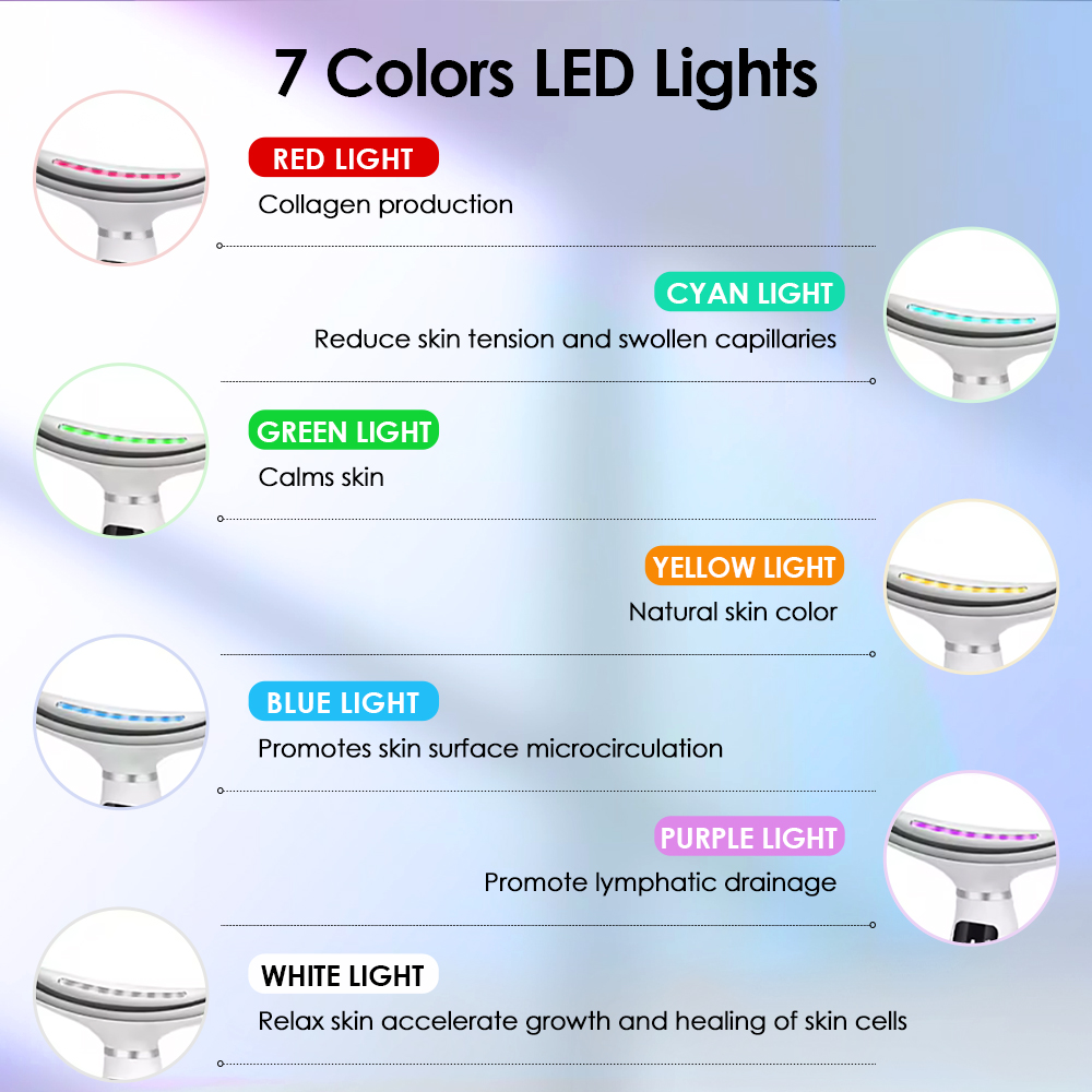 ネックフェイスリフティングマッサージャー 7 色ライト LE - Photon Light Therapy Device Skin のレビューと価格