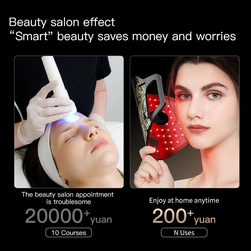 シリコン製フェイスマスク、LED搭載、肌の若返り、美容、健康 - Led Face Mask Phototherapy Acne のレビューと価格