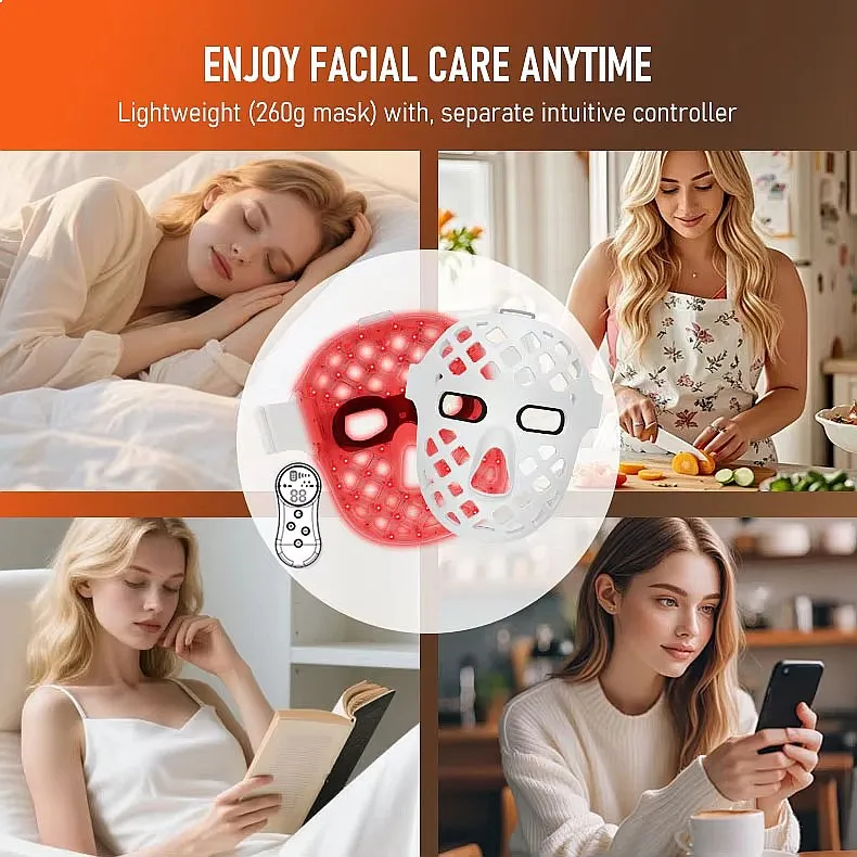 シリコン製5D LEDフェイスマスク、ワイヤレスリモコン付き - Silicone Led Face Mask Wireless のレビューと価格