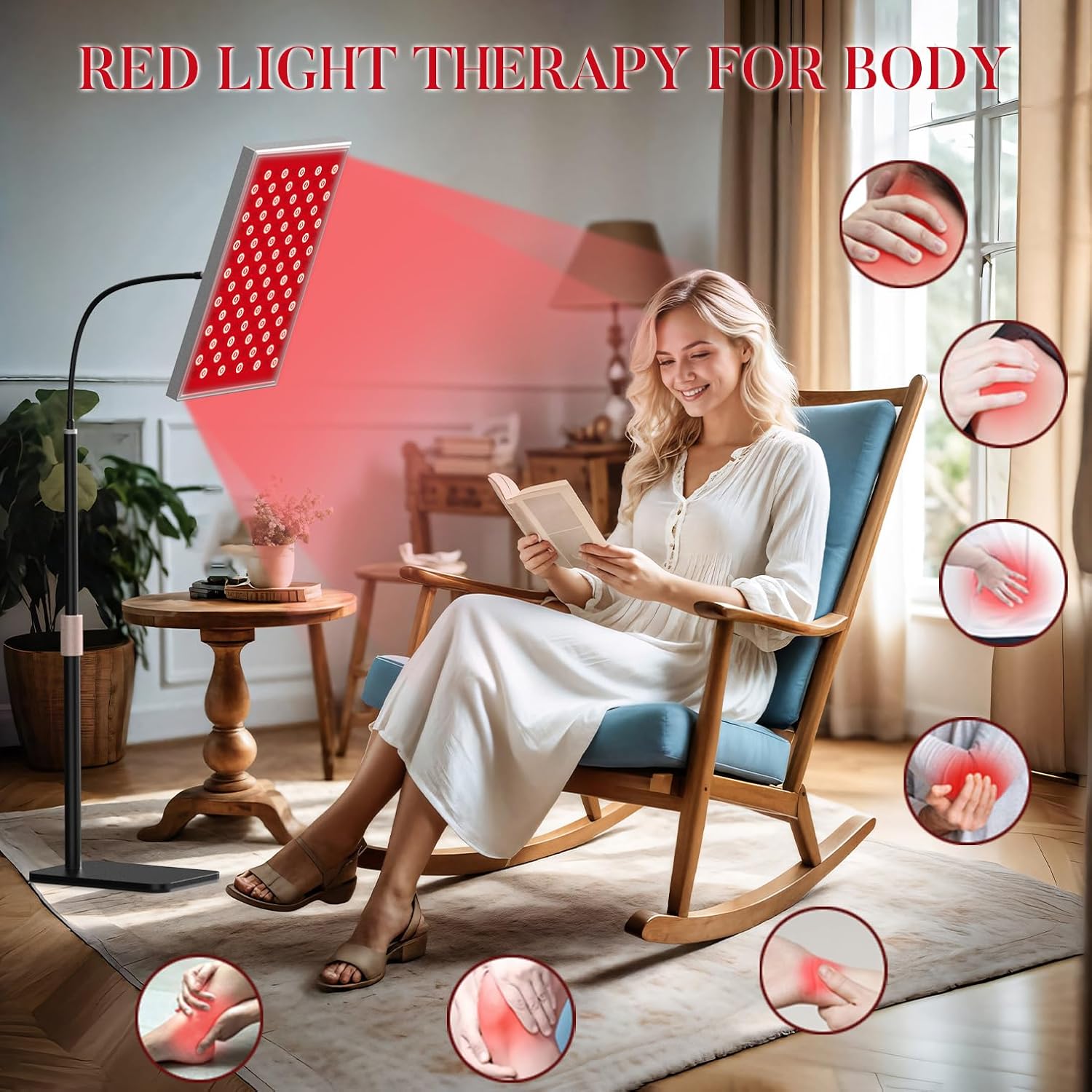 赤色光療法ボディ用赤外線ライトセラピーパネルランプ（スタンド - Red Light Therapy Torch 660Nm のレビューと価格