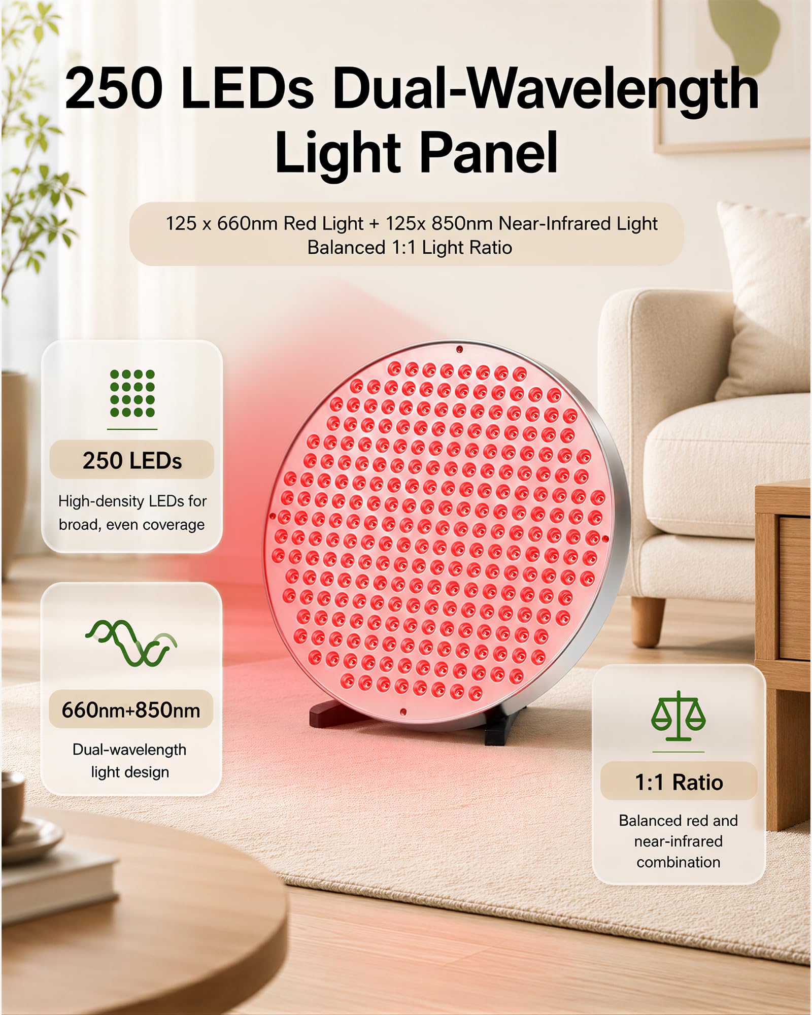 250個のLEDを使用した赤色光療法パネル。波長660nm、 - Red Light Therapy Torch 660Nm のレビューと価格